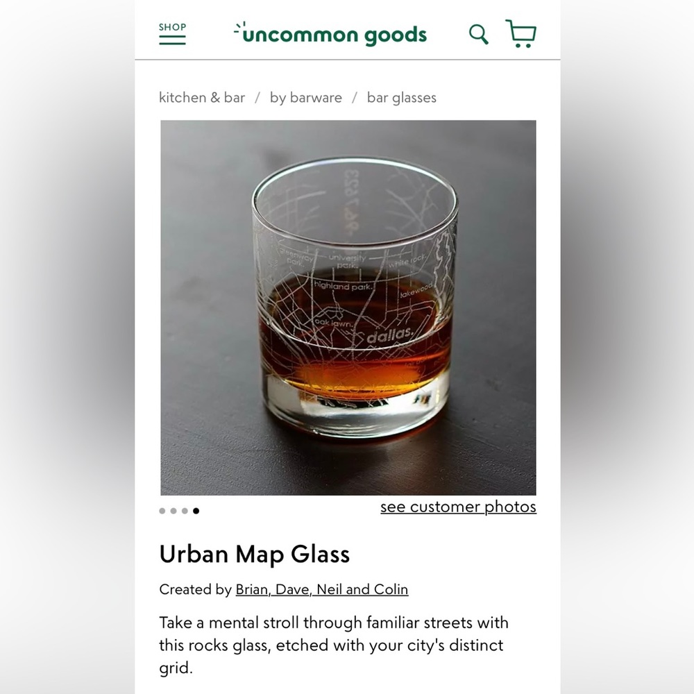 Dallas City Map Glass